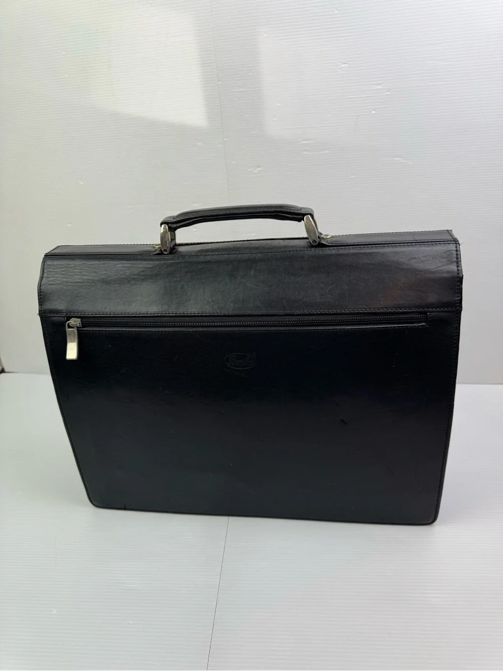 VTG Bambas Hand Painted Leather Briefcase Joan Miro Hirondelle Amour Italy W/Key